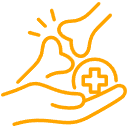 Operationen Icon in Orange – Chirurgische Eingriffe in der Orthopädie Siegen