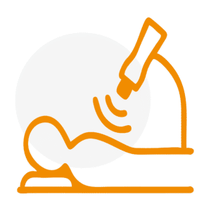 Stoßwellentherapie Icon in Orange – Moderne Schmerzbehandlung in Siegerland