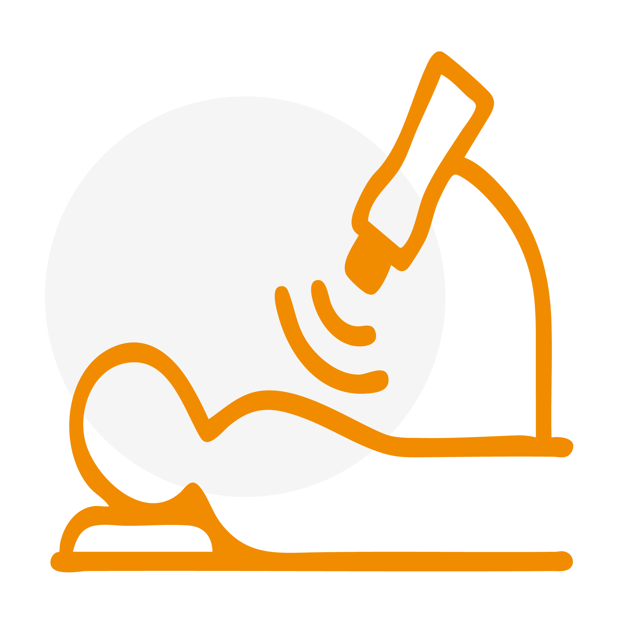 Stoßwellentherapie Icon in Orange – Moderne Schmerzbehandlung in Siegerland