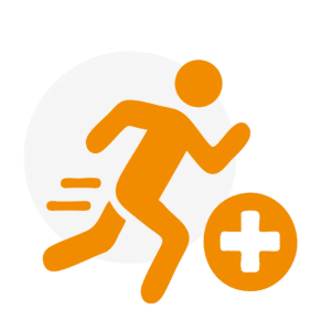 Icon zur sportmedizinischen Betreuung und Behandlung von Verletzungen